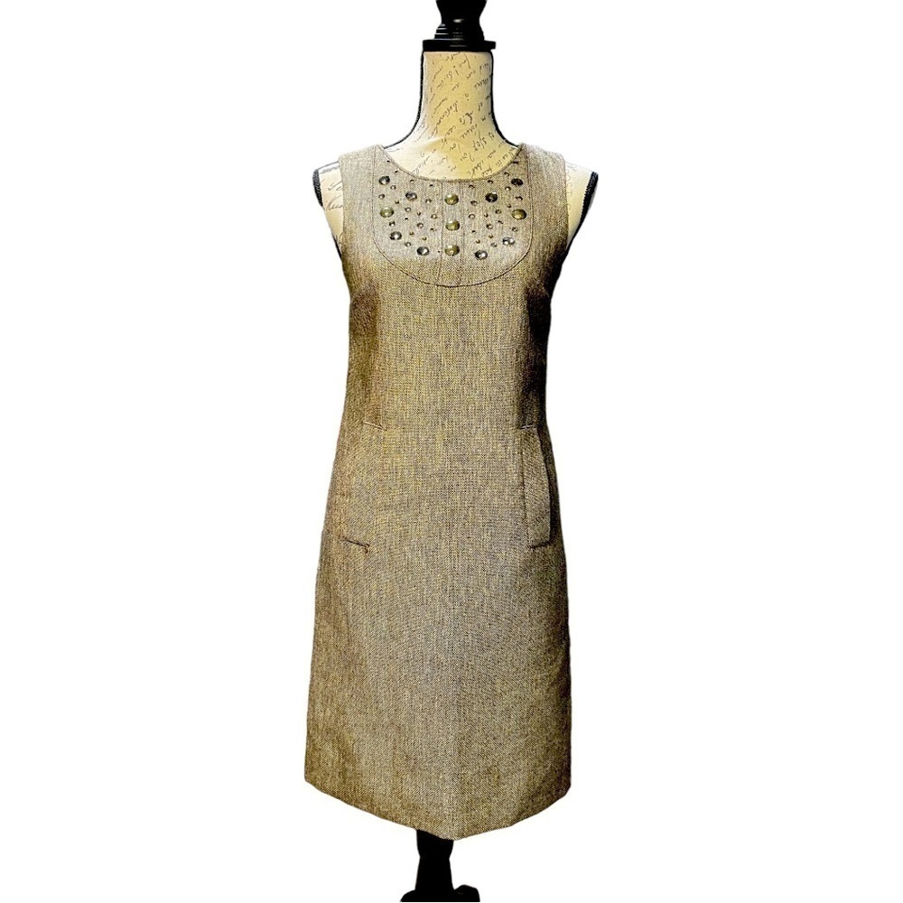 Michael Kors Beige with Studs Sheath Dress Size 0